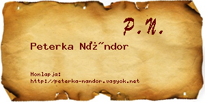 Peterka Nándor névjegykártya